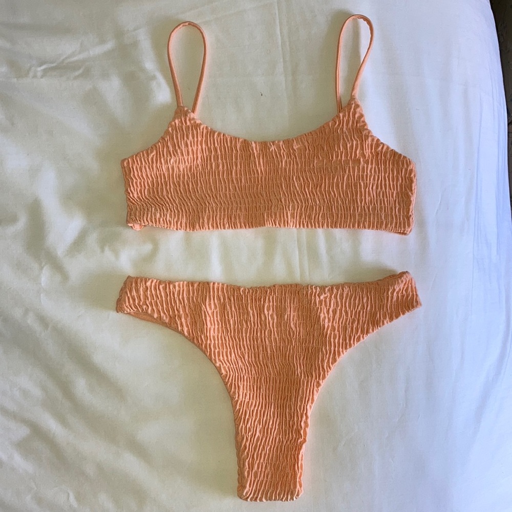 SHEIN Smocked Cami Bikini Swimsuit